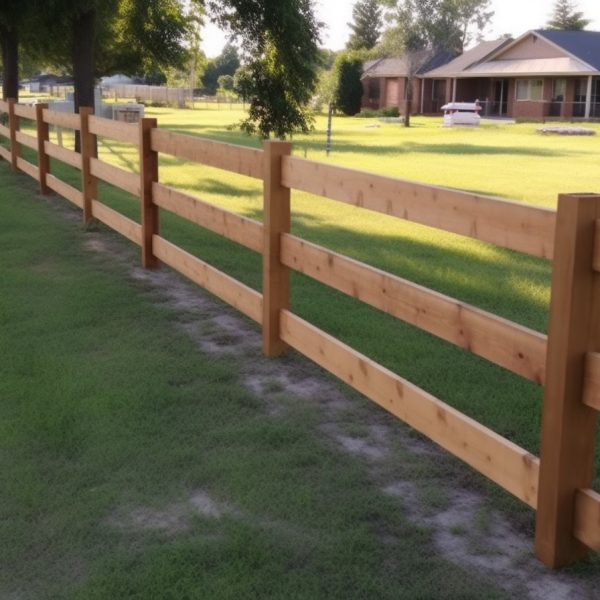 Columbus Post and Rail Wood Fence