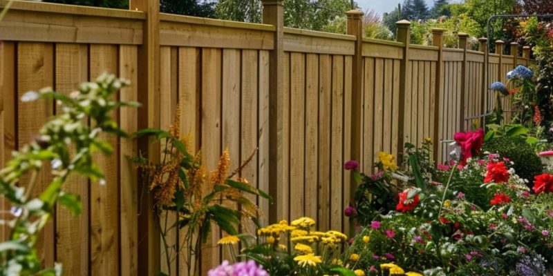 A Plain Wooden Fence in the Garden